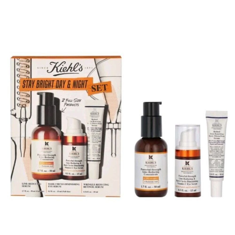 NWB Kiehls Stay Bright Day And Night Set